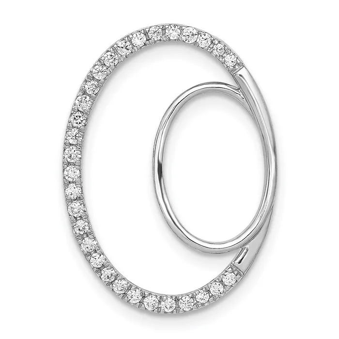 Goldia Necklaces 14k White Gold 14ct Real Diamond Double Oval Chain Slide Pendant Goldia Necklaces 14k White Gold 14ct Real Diamond Double Oval Chain Slide Pendant