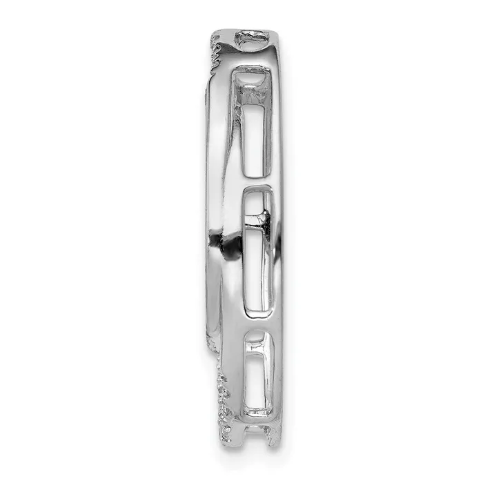 Goldia Necklaces 14k White Gold 14ct Real Diamond Double Oval Chain Slide Pendant