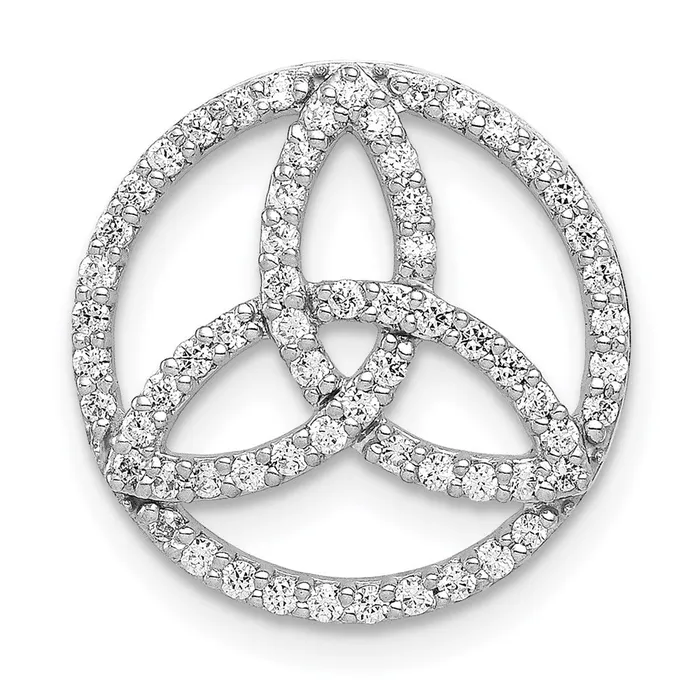 Goldia Necklaces 14k White Gold Real Diamond Celtic Circle Chain Slide