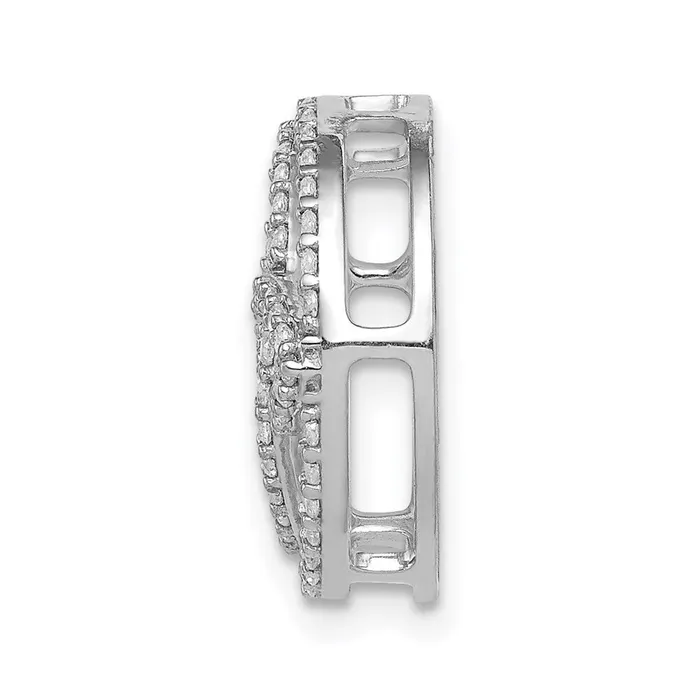 Goldia Necklaces 14k White Gold Real Diamond Celtic Circle Chain Slide