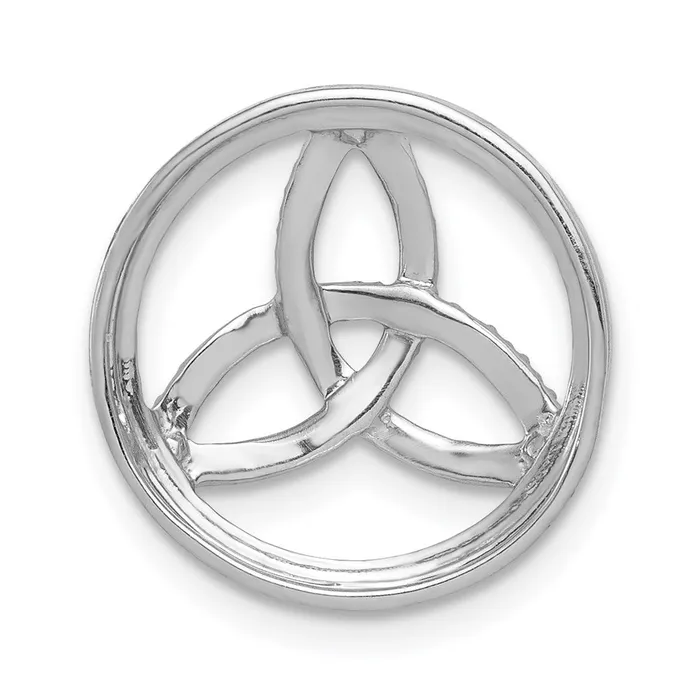 Goldia Necklaces 14k White Gold Real Diamond Celtic Circle Chain Slide