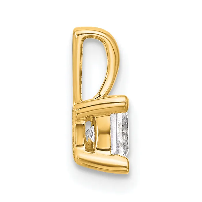 Goldia Necklaces 14k Yellow Gold 12 Ct Certified Lab Grown Diamond VSSI G Princess Four Prong Pendant