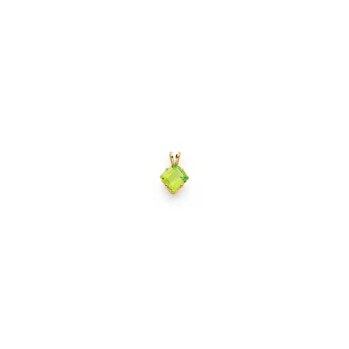 Goldia Necklaces 14K Yellow Gold 7mm Princess Cut Peridot pendant