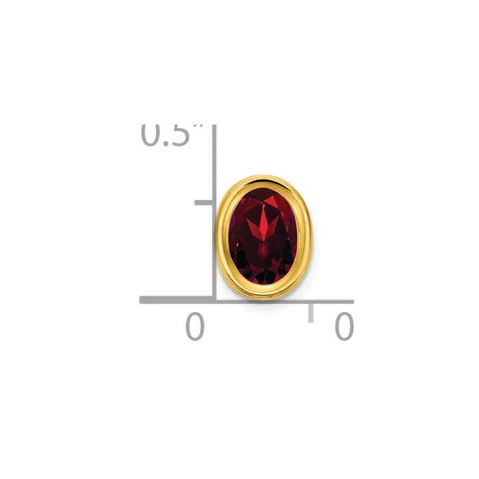 Goldia Necklaces 14K Yellow Gold 7x5mm Oval Garnet bezel pendant