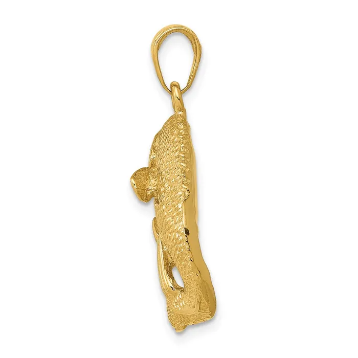 Goldia Necklaces 14k Yellow Gold Bass Fish Jumping Pendant