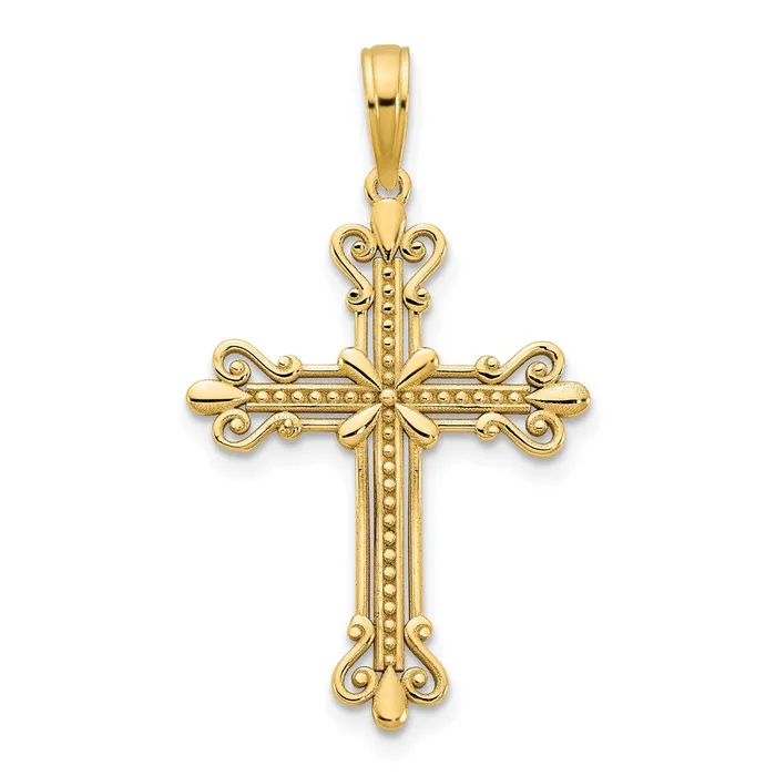 Goldia Necklaces 14k Yellow Gold Fancy Cross Pendant