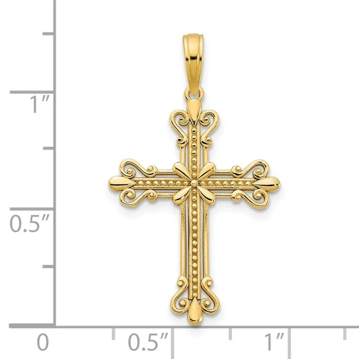 Goldia Necklaces 14k Yellow Gold Fancy Cross Pendant