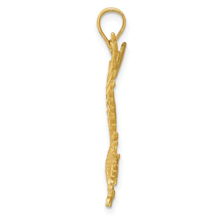Goldia Necklaces 14k Yellow Gold Polished and Diamondcut Eagle Pendant