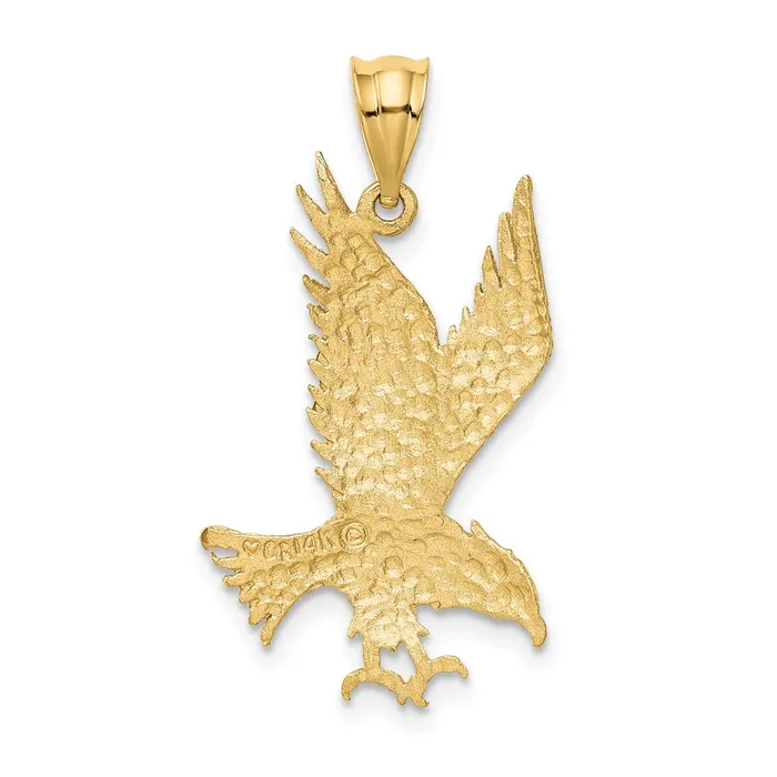 Goldia Necklaces 14k Yellow Gold Polished and Diamondcut Eagle Pendant
