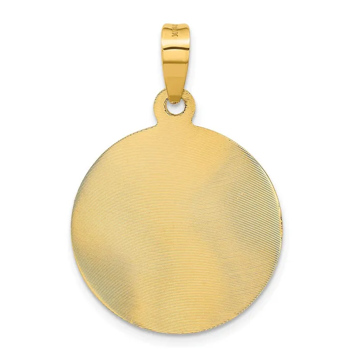 Goldia Necklaces 14k Yellow Gold Polished DC Lady Of Guadalupe Circle Pendant