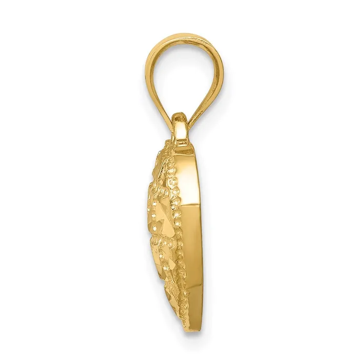 Goldia Necklaces 14k Yellow Gold Polished Diamondcut Heart Pendant