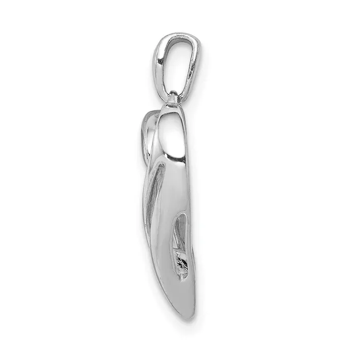 Goldia Necklaces Solid 14k White Gold 115ct Simulated CZ Heart Pendant