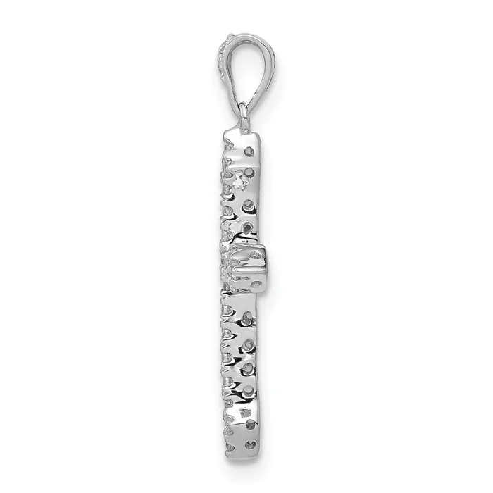 Goldia Necklaces Solid 14k White Gold 14ct Simulated CZ Cross Pendant