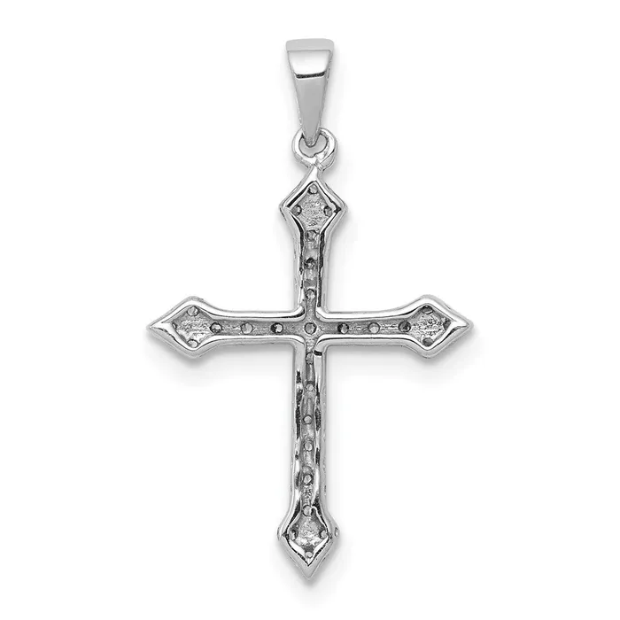 Goldia Necklaces Solid 14k White Gold 14ct Simulated CZ Cross Pendant