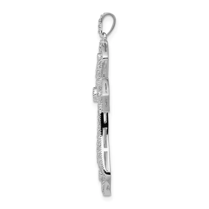 Goldia Necklaces Solid 14k White Gold 58ct Simulated CZ Passion Cross Pendant