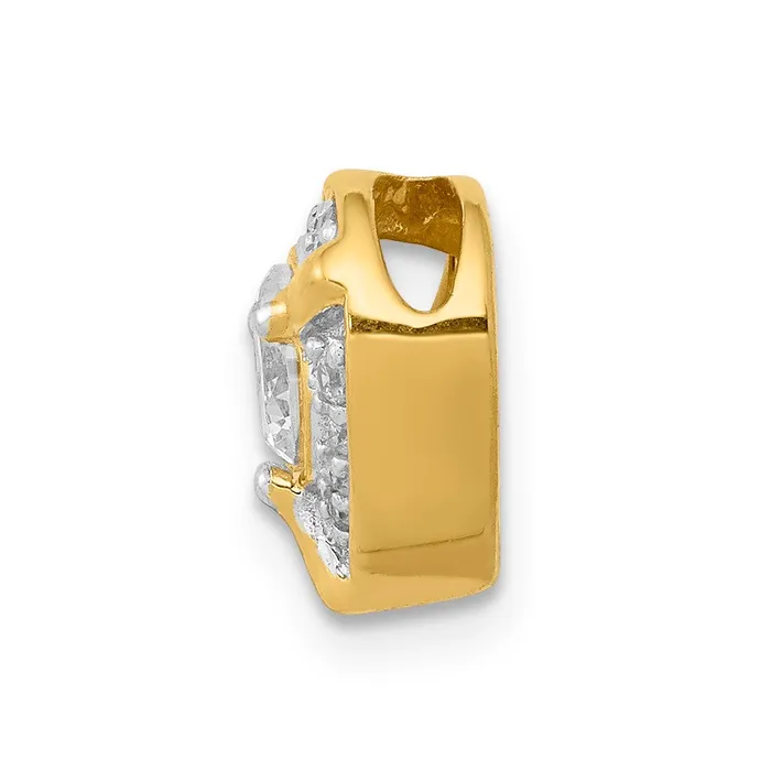 Goldia Necklaces Solid 14k Yellow Gold Simulated CZ and 33 Ruby Fancy Heart Chain Slide Goldia Necklaces Solid 14k Yellow Gold Simulated CZ and 33 Ruby Fancy Heart Chain Slide