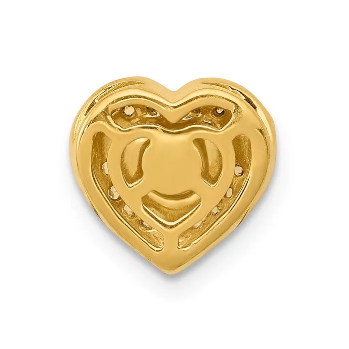 Goldia Necklaces Solid 14k Yellow Gold Simulated CZ and 33 Ruby Fancy Heart Chain Slide Goldia Necklaces Solid 14k Yellow Gold Simulated CZ and 33 Ruby Fancy Heart Chain Slide
