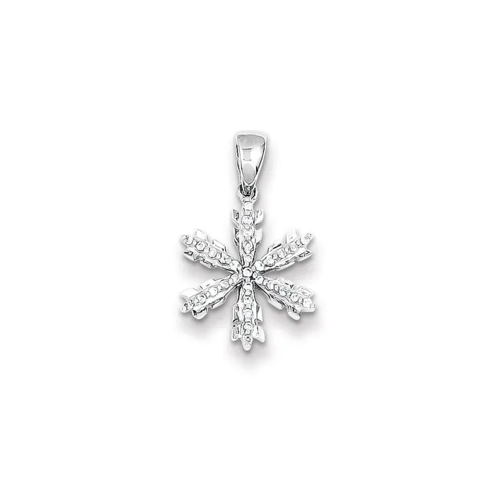 Goldia Necklaces Sterling Silver Diamond Snowflake Pendant