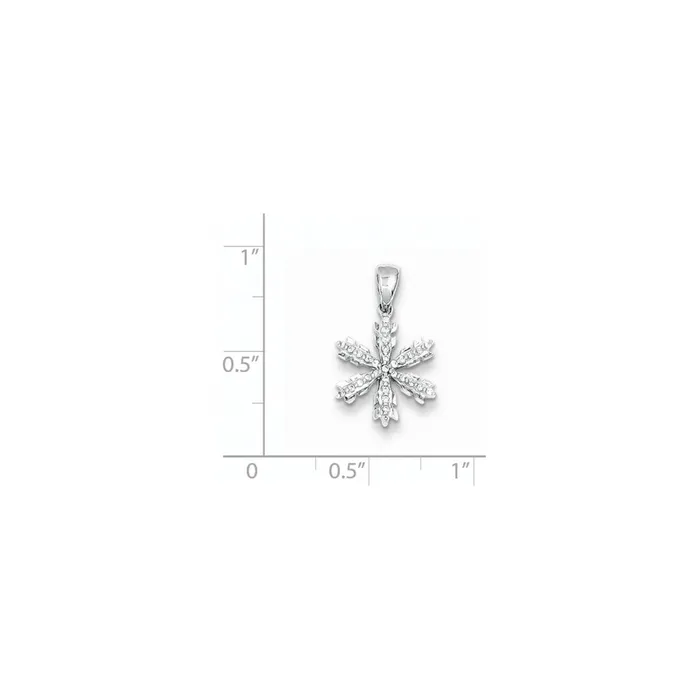 Goldia Necklaces Sterling Silver Diamond Snowflake Pendant