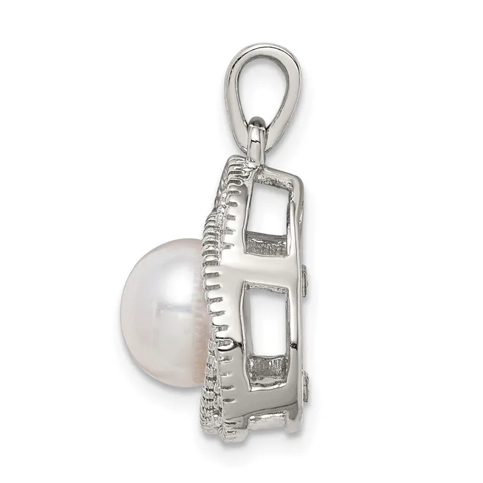 Goldia Necklaces Sterling Silver Freshwater Cultured Pearl u0026 White Topaz Pendant