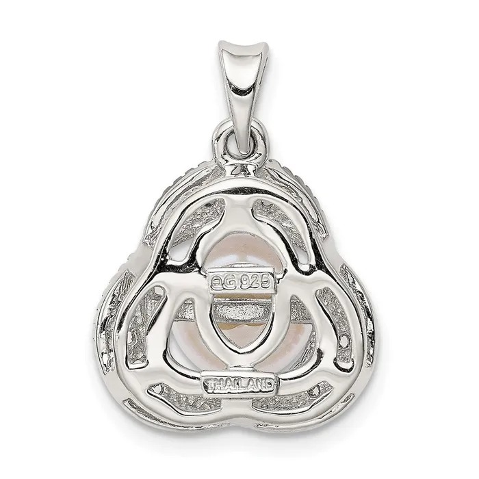 Goldia Necklaces Sterling Silver Freshwater Cultured Pearl u0026 White Topaz Pendant