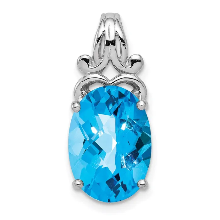 Goldia Necklaces Sterling Silver Rhodiumplated Blue Topaz Pendant