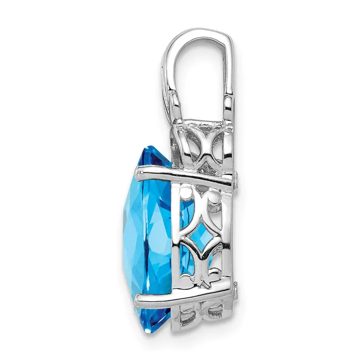 Goldia Necklaces Sterling Silver Rhodiumplated Blue Topaz Pendant