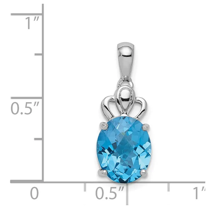 Goldia Necklaces Sterling Silver Rhodiumplated Blue Topaz Pendant
