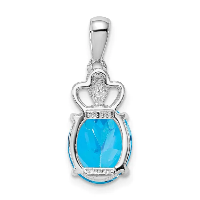 Goldia Necklaces Sterling Silver Rhodiumplated Blue Topaz Pendant