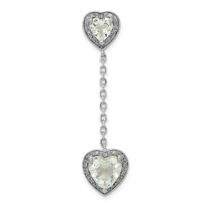 Goldia Necklaces Sterling Silver Rhodiumplated Diamond and Green Quartz Pendant Goldia Necklaces Sterling Silver Rhodiumplated Diamond and Green Quartz Pendant