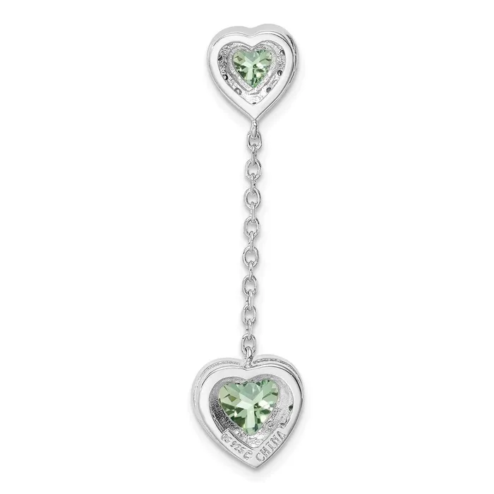 Goldia Necklaces Sterling Silver Rhodiumplated Diamond and Green Quartz Pendant
