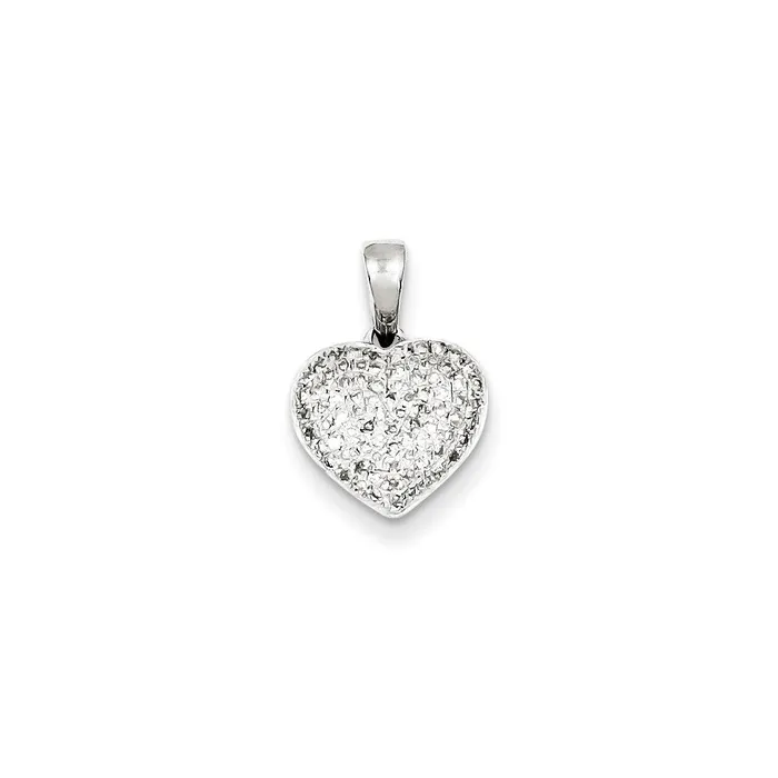 Goldia Necklaces Sterling Silver Rhodium Plated Diamond Heart Pendant