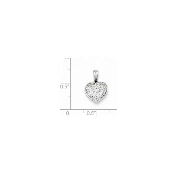 Goldia Necklaces Sterling Silver Rhodium Plated Diamond Heart Pendant