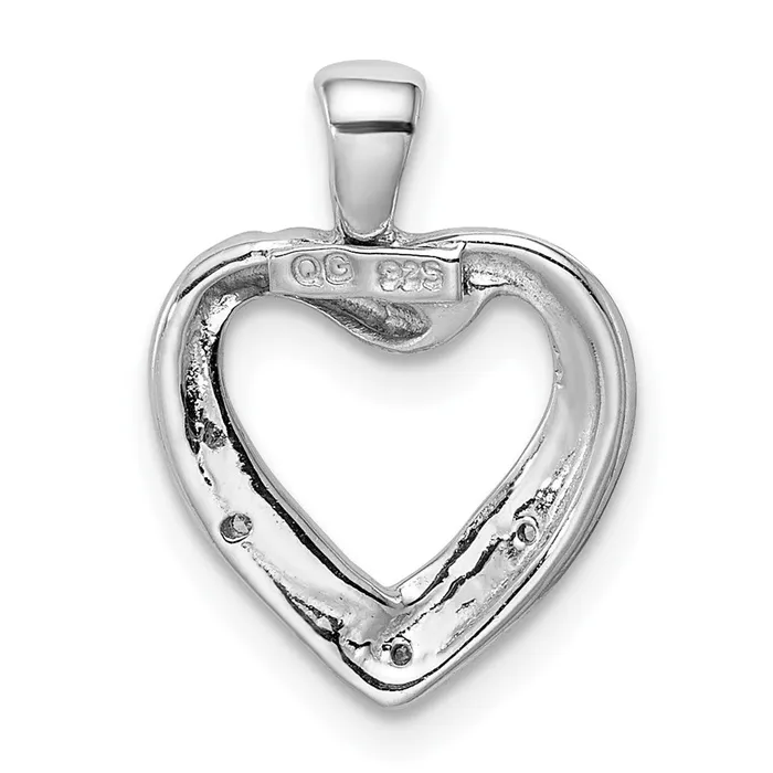 Goldia Necklaces Sterling Silver Rhodium Plated Diamond Heart Pendant