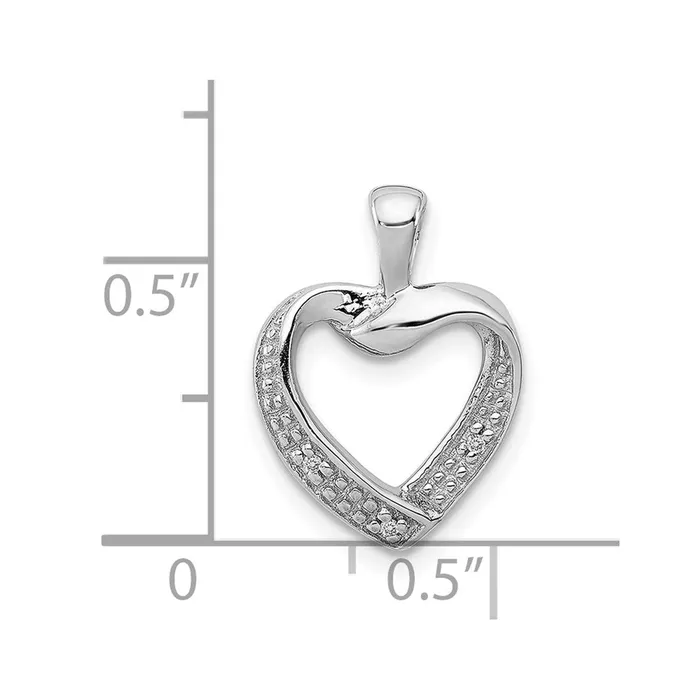 Goldia Necklaces Sterling Silver Rhodium Plated Diamond Heart Pendant