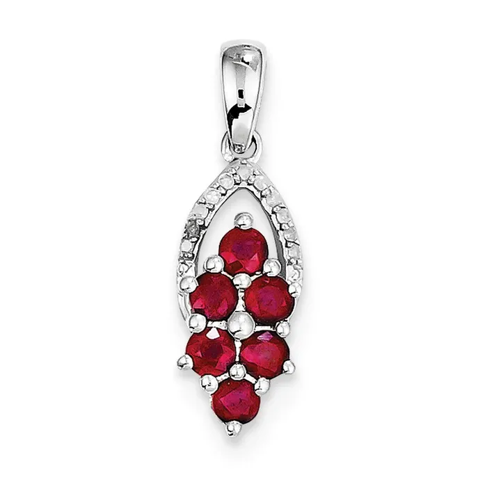 Goldia Necklaces Sterling Silver Rhodiumplated Diamond u0026 Glass Filled Ruby Pendant Goldia Necklaces Sterling Silver Rhodiumplated Diamond u0026 Glass Filled Ruby Pendant