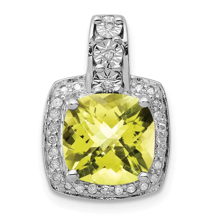 Goldia Necklaces Sterling Silver Rhodiumplated Diamond u0026 Lemon Quartz Pendant Goldia Necklaces Sterling Silver Rhodiumplated Diamond u0026 Lemon Quartz Pendant