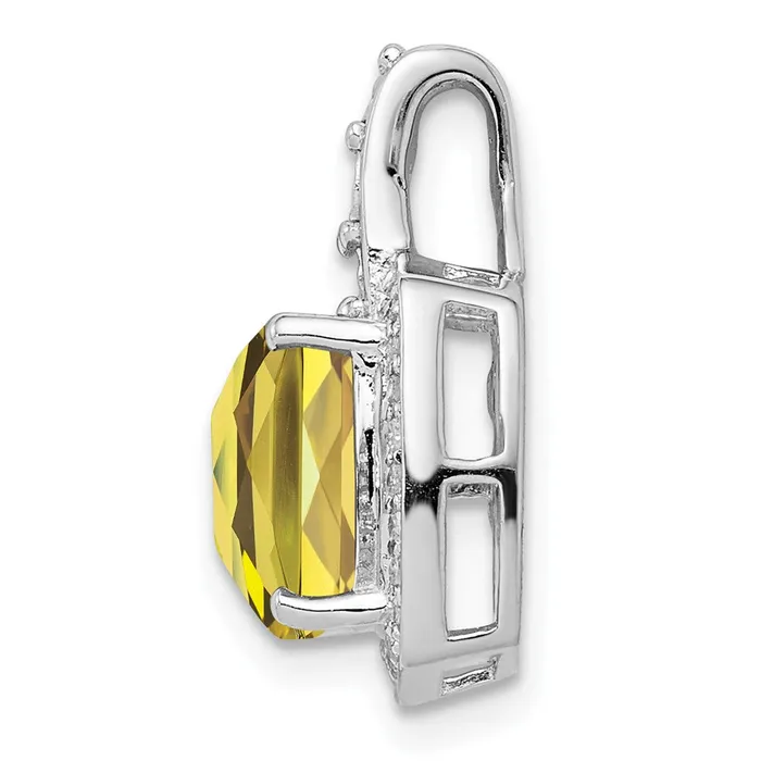 Goldia Necklaces Sterling Silver Rhodiumplated Diamond u0026 Lemon Quartz Pendant