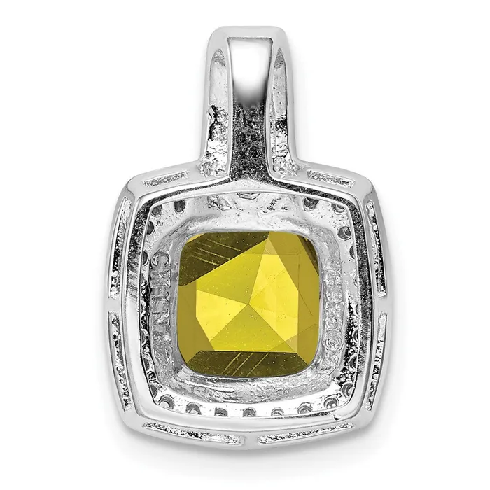 Goldia Necklaces Sterling Silver Rhodiumplated Diamond u0026 Lemon Quartz Pendant