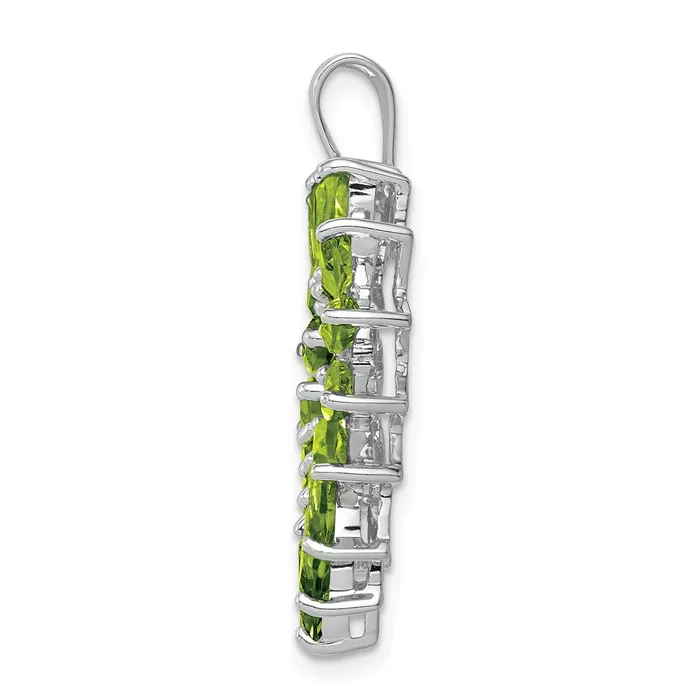 Goldia Necklaces Sterling Silver Rhodium Plated Marquise Peridot Heart Pendant