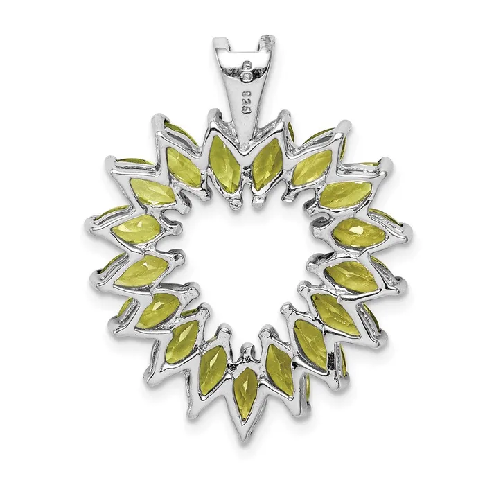 Goldia Necklaces Sterling Silver Rhodium Plated Marquise Peridot Heart Pendant