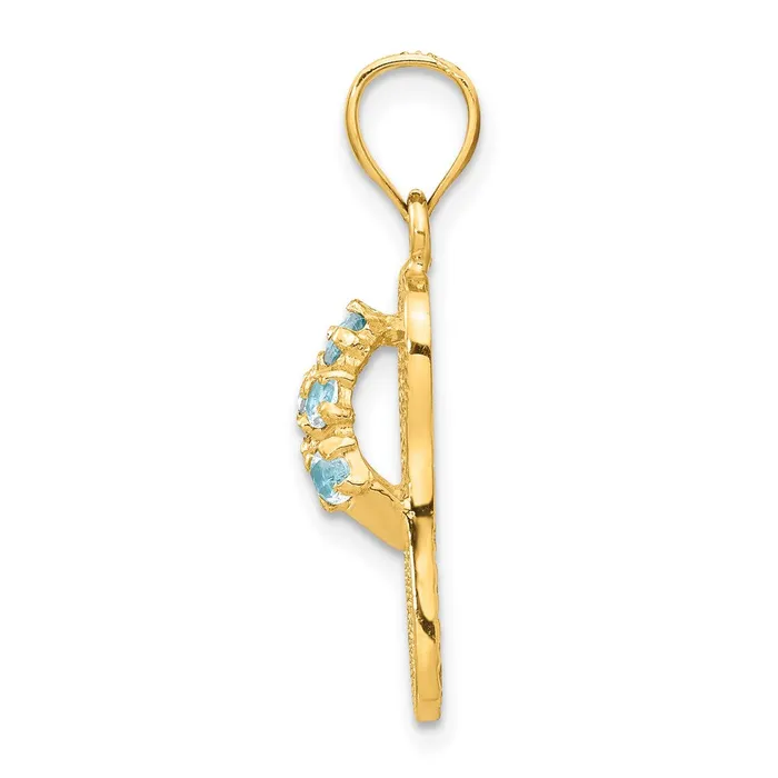 Goldia PreStyled Sets 14k Yellow Gold 3D MarchCZ Birthstone Flip Flop Pendant