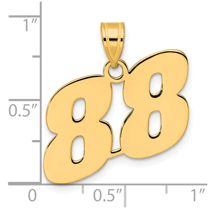 Goldia PreStyled Sets 14k Yellow Gold Polished Block Number 88 Pendant