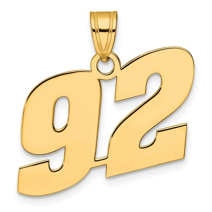 Goldia PreStyled Sets 14k Yellow Gold Polished Block Number 92 Pendant