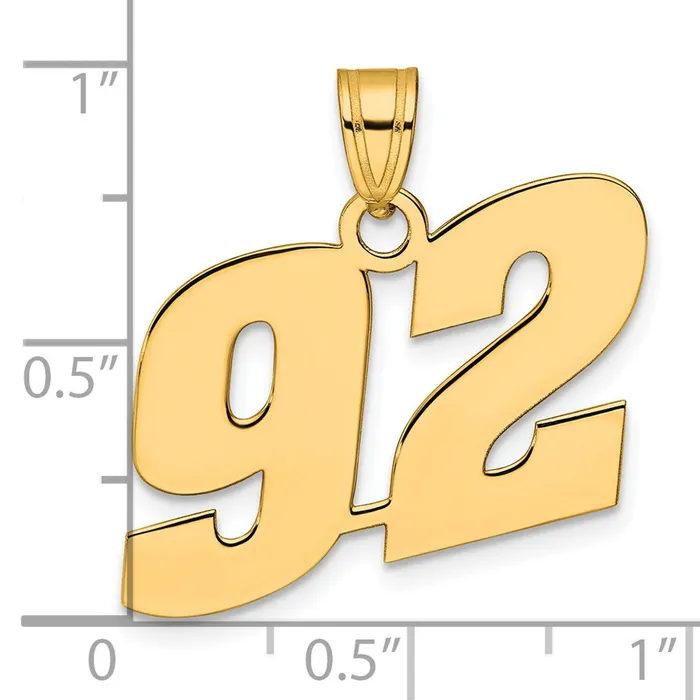 Goldia PreStyled Sets 14k Yellow Gold Polished Block Number 92 Pendant