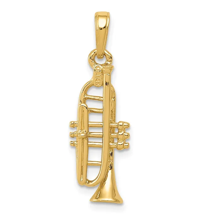 Goldia PreStyled Sets 14k Yellow Gold Solid Polished 3D Trumpet Pendant