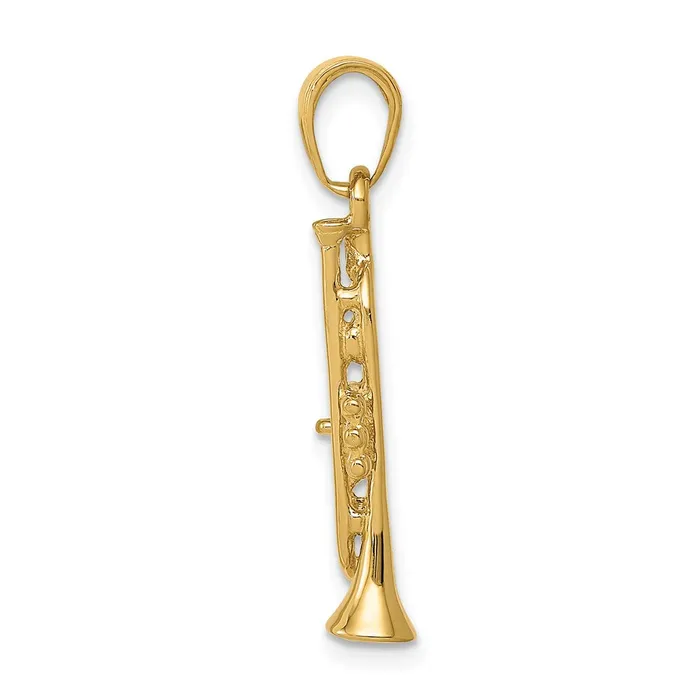 Goldia PreStyled Sets 14k Yellow Gold Solid Polished 3D Trumpet Pendant
