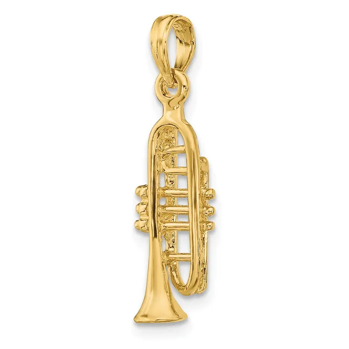 Goldia PreStyled Sets 14k Yellow Gold Solid Polished 3D Trumpet Pendant