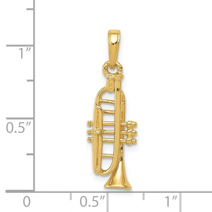 Goldia PreStyled Sets 14k Yellow Gold Solid Polished 3D Trumpet Pendant