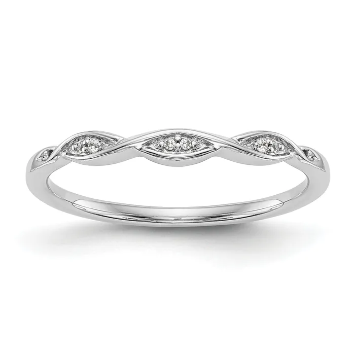 Goldia Rings 002ct CZ Solid Real 14k White Gold Wedding Wedding Band Ring